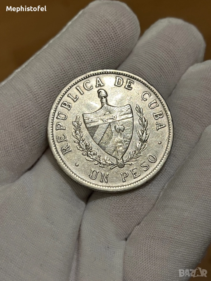 1 песо 1934 г, Куба - сребърна монета, снимка 1