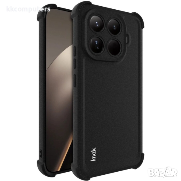 IMAK Калъф за Xiaomi 15T Pro [Протектор в Комплекта] - TPU, Въздушни Възглавници, Удароустойчив- Чер, снимка 1