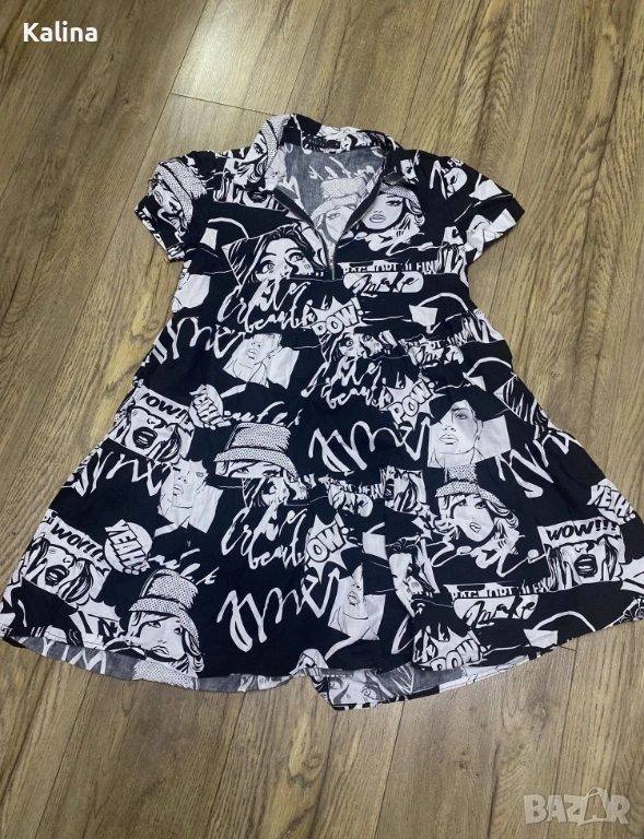 Рокля с цип MOHITO, размер 32, принт тип “комикс”, снимка 1