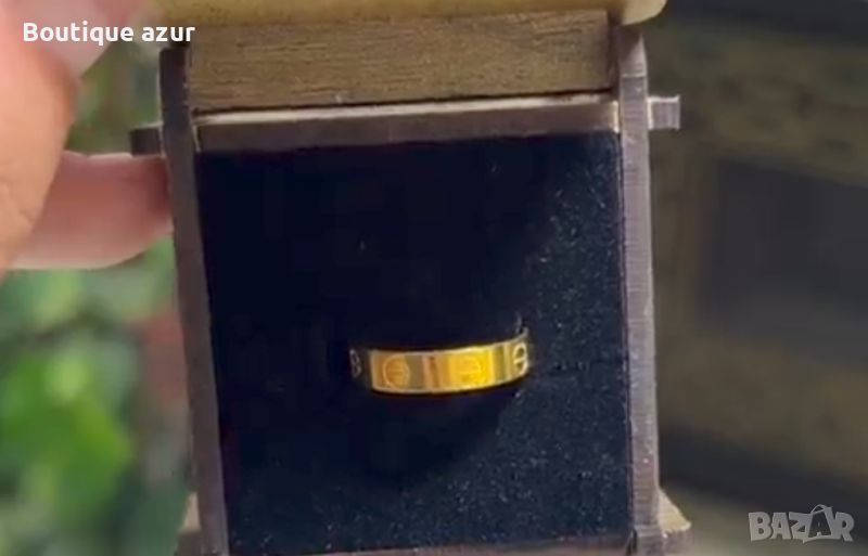 пръстен от медицинска стомана с 18к златно покритие , снимка 1