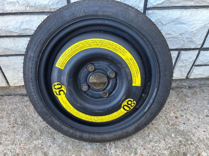 Резервна гума тип патерица 4Х100, снимка 1