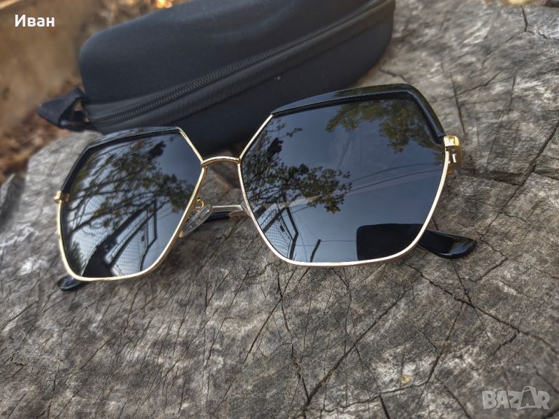 Дизайнерски дамски слънчеви очила JP John Pan Eyewear – Mercury Black metallic acetate sunglasses, снимка 1