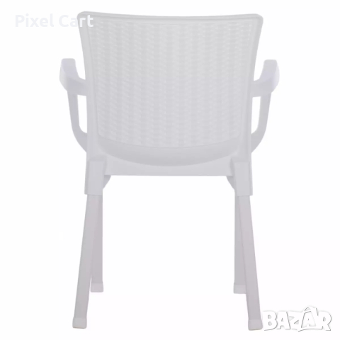 Полипропиленов стол с подлакътници - Бял, снимка 6 - Столове - 44979190