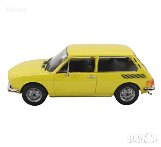 Метална кола Volkswagen Brasilia / Фолксваген, 1974, Hachette, мащаб 1:24, жълт цвят, COAUINMVQ06, снимка 2 - Колекции - 47761084