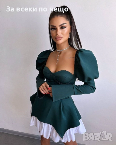 Дамска Кукленска Рокля - Налични Различни Цветове Код S381 , снимка 3 - Рокли - 52685113