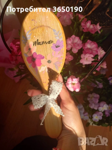 Ръчно рисувани четки за коса, снимка 3 - Подаръци за жени - 53785399