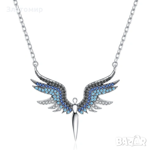 Нежно дамско колие с висулка феникс с камъни , снимка 8 - Колиета, медальони, синджири - 53135764