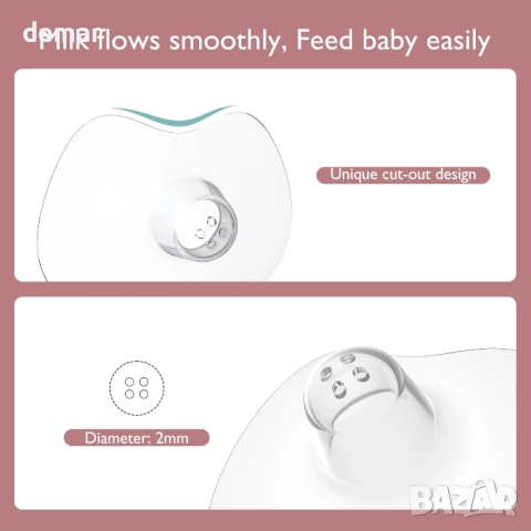 Накрайници за зърна Momcozy Contact, 100% силикон за хранителни цели, снимка 7 - Аксесоари за кърмачки - 52065885