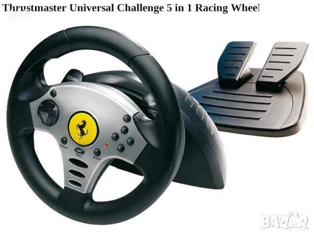 Геймърско кормило с педали и скорости Thrustmaster Universal Wheel 5-in-1 за PC; PS3; PS2; Wii, снимка 2 - Други - 48146316