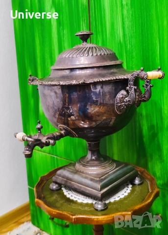 Самовар посребрен 19 ти век, снимка 4 - Антикварни и старинни предмети - 52817025