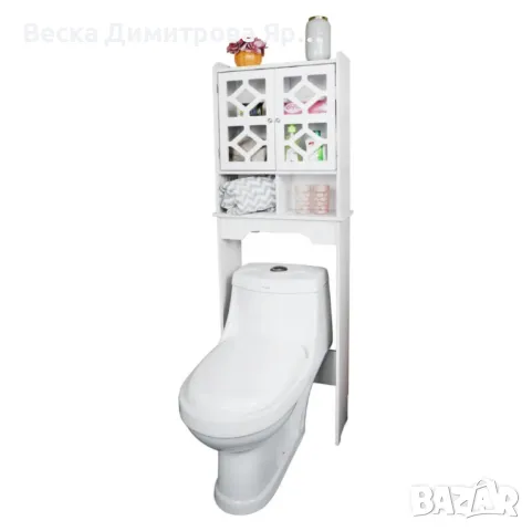 Waterproof Bathroom стилен шкаф за баня над тоалетна 48 х 23 х 150 см;, снимка 6 - Шкафове - 49135322