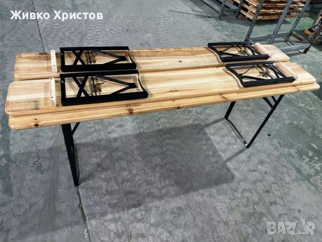 Сгъваеми дървени пейки, снимка 3 - Градински мебели, декорация  - 53884791