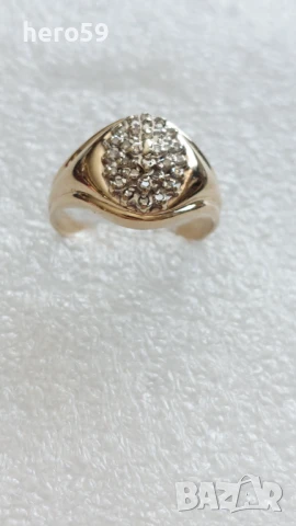 Руски златен пръстен 56 проба с диаманти, снимка 4 - Пръстени - 51221626