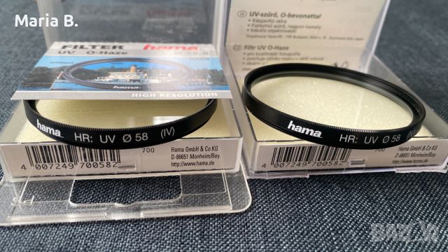 UV Филтри Hama 58mm, Hoya 52mm... преходник M42 x EOS.