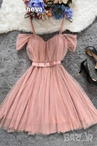 Рокля с тюл , снимка 3 - Рокли - 54255079