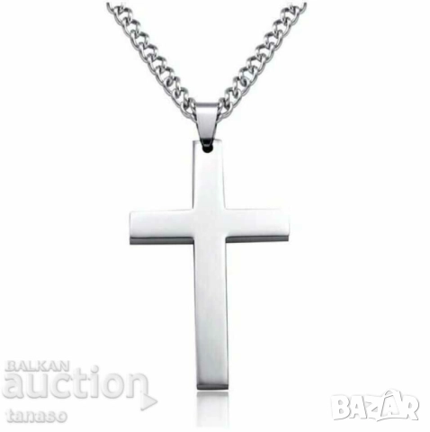 Колие, медальон, кръст, неръждаема стомана