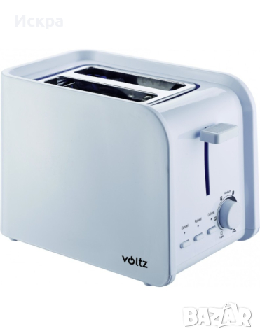 Тостер за хляб Voltz V51440E, 750W, 2 филийки, Бял, снимка 2 - Тостери - 44995490