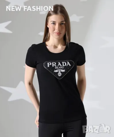 Дамски Памучни Тениски ✨Prada, снимка 3 - Тениски - 49601027