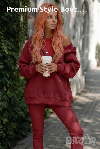 Дамски комплект DANYDIM 3в1 – Oversize суичърт, топ и клин, снимка 13 - Спортни екипи - 53718358