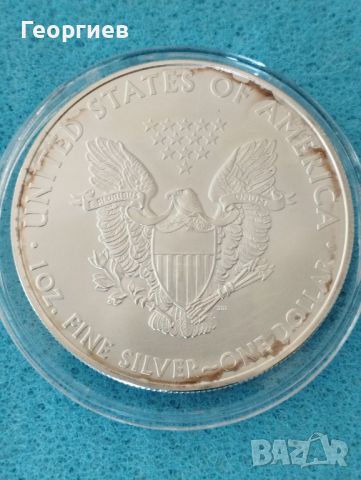 Американски орел сребърен $1-1oz-31.10 гр.От 2011 год. и 2010 год.., снимка 4 - Нумизматика и бонистика - 41625623