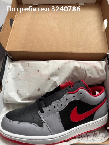 Air Jordan 1 low Red Cement, снимка 2 - Маратонки - 52169691