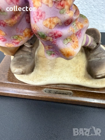 Статуетка на клоун Джузепе Армани с акордеон. №7413, снимка 4 - Колекции - 51910997