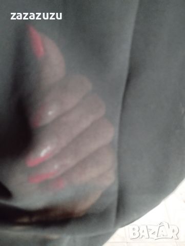 Дамска черна блуза щампа с прозрачен гръб, снимка 3 - Тениски - 45623788