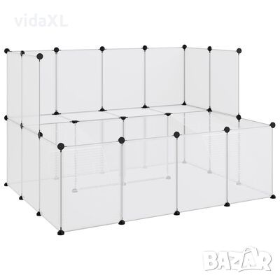 vidaXL Клетка за малки животни прозрачна 143x107x93 см PP и стомана(SKU:340570, снимка 1 - Други стоки за животни - 46262754