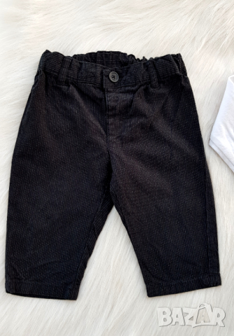 Панталон и боди риза  с папионка H&M 3-6 месеца, снимка 3 - Комплекти за бебе - 45021400