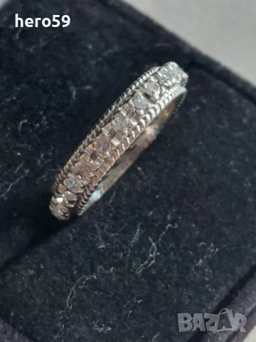 Дамски златен 14к пръстен с 23 броя брилянти-тотал 0.75 карата , снимка 3 - Пръстени - 45117353