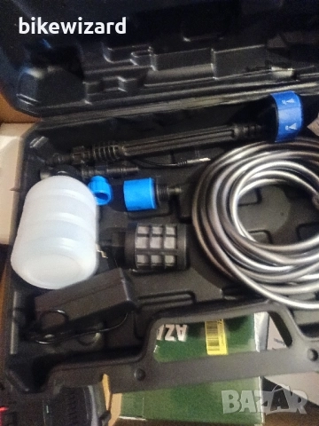 Акумулаторна 65 бара с батерия, пръскачка за пяна, многофункционална дюза 6 в 1 маркуч 5 метра НОВА, снимка 6 - Парочистачки и Водоструйки - 52013338