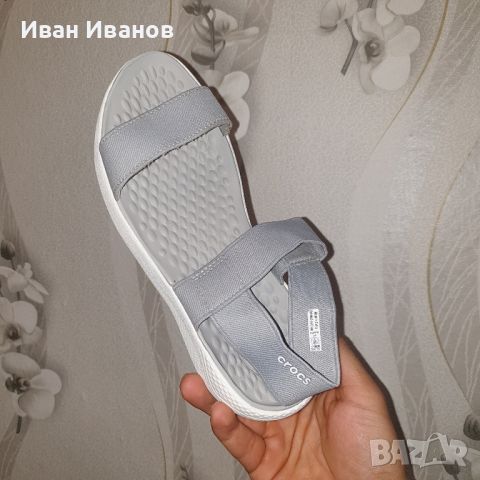 чехли / сандали  Crocs LiteRide Light Grey номер 37 ,5, снимка 8 - Сандали - 46071845