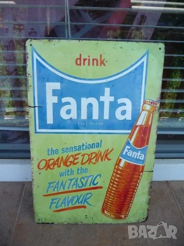 Метална табела Fanta бутилка портокалова напитка газирана кока кола
