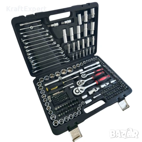 Гедоре KraftWorld 216 части 1/4″ 3/8″ 1/2″ CR-V – пълен комплект за професионалисти, снимка 6 - Куфари с инструменти - 50681460