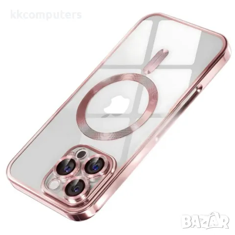 iPhone 16 Pro (6.3) Силиконов кейс bSmart Chrome Magsafe с протектори за камерите и Протектор   ​, снимка 3 - Калъфи, кейсове - 49843788