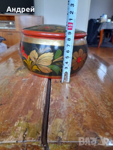 Стара дървена кутия,хохлома #14, снимка 3 - Други ценни предмети - 52930024