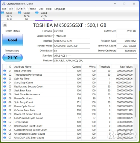 Външен хард диск TOSHIBA 500GB Type-C USB 3.1 Преносим HDD 2.5 Инча Refurbished SSD, снимка 6 - Твърди дискове - 54113915