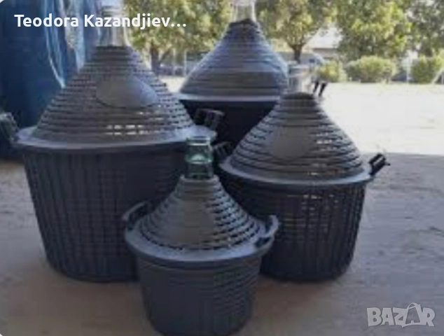 ❗Нови стъклени дамаджани в кош с дръжки - Различни литражи, снимка 1