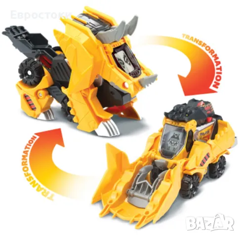 Интерактивна играчка VTech Switch & Go Dinos Brutus, The Triceratops Digger - динозавър, снимка 3 - Образователни игри - 47241910