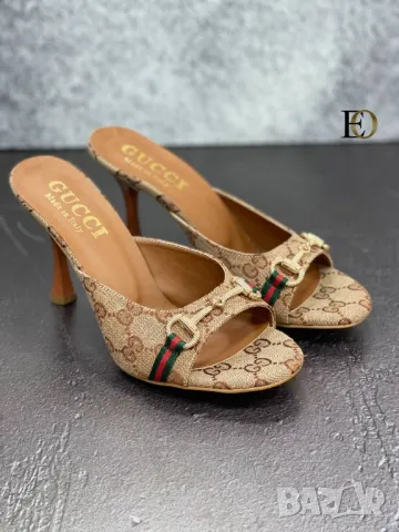 дамски чехли на ток gucci , снимка 6 - Чехли - 46935483