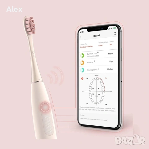 Електрическа четка за зъби Oclean, Z1, Розов, снимка 2 - Друга електроника - 53753715