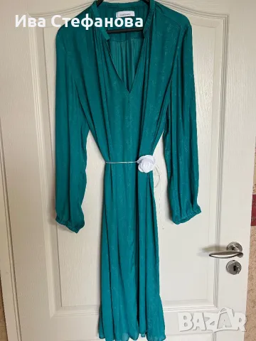 Нова сатенена сатен зелена ежедневна елегантна рокля Samsøe Samsøe 