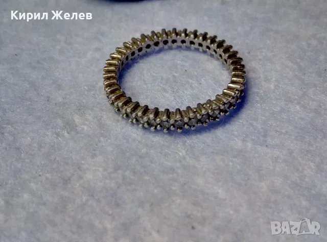 СТИЛНА ФЕШЪН АРТ СКЪПОЦЕННА СРЕБЪРНА ХАЛКА ПРЪСТЕН СРЕБРО ВИСОКА ПРОБА сБЯЛА ПОЗЛАТА и ЦИРКОНИ 48634, снимка 9 - Пръстени - 50191901