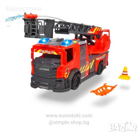 Пожарна кола Majorette Dickie Toys с водна помпа, снимка 1 - Коли, камиони, мотори, писти - 45268453