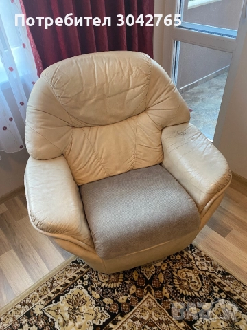 Кожена холова гарнитура, снимка 5 - Дивани и мека мебел - 51799254