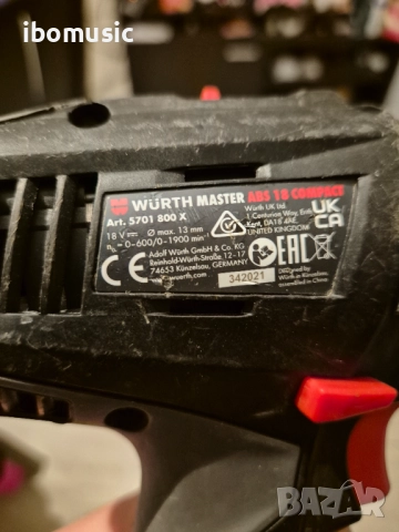 Акумулатирен винтоверт ABS 18 COMPACT M-CUBE без батерии, снимка 4 - Винтоверти - 52475959