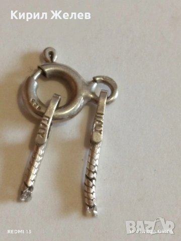 Сребърна закопчалка тип Лостер и маркировка Italy 52675, снимка 2 - Колиета, медальони, синджири - 53059897