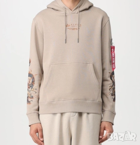 Страхотен мъжки суитчър ALPHA INDUSTRIES размер М , снимка 2 - Суичъри - 53755011