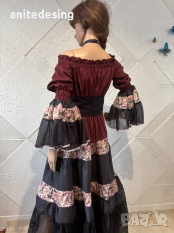 Рокля за ромски танци на ластици с корсет, снимка 4 - Рокли - 53596175