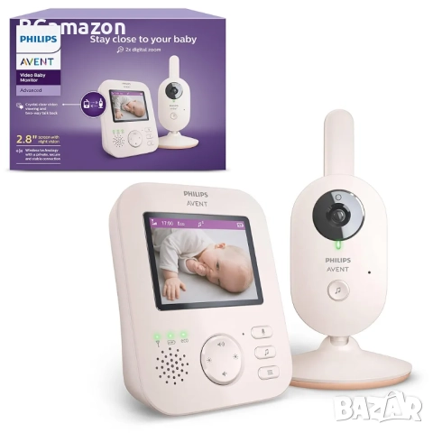 Чисто нов бебефон Philips Avent Advanced в коралово кремаво, 2,8” (7,1 см) дисплей, x2 увеличение..., снимка 1